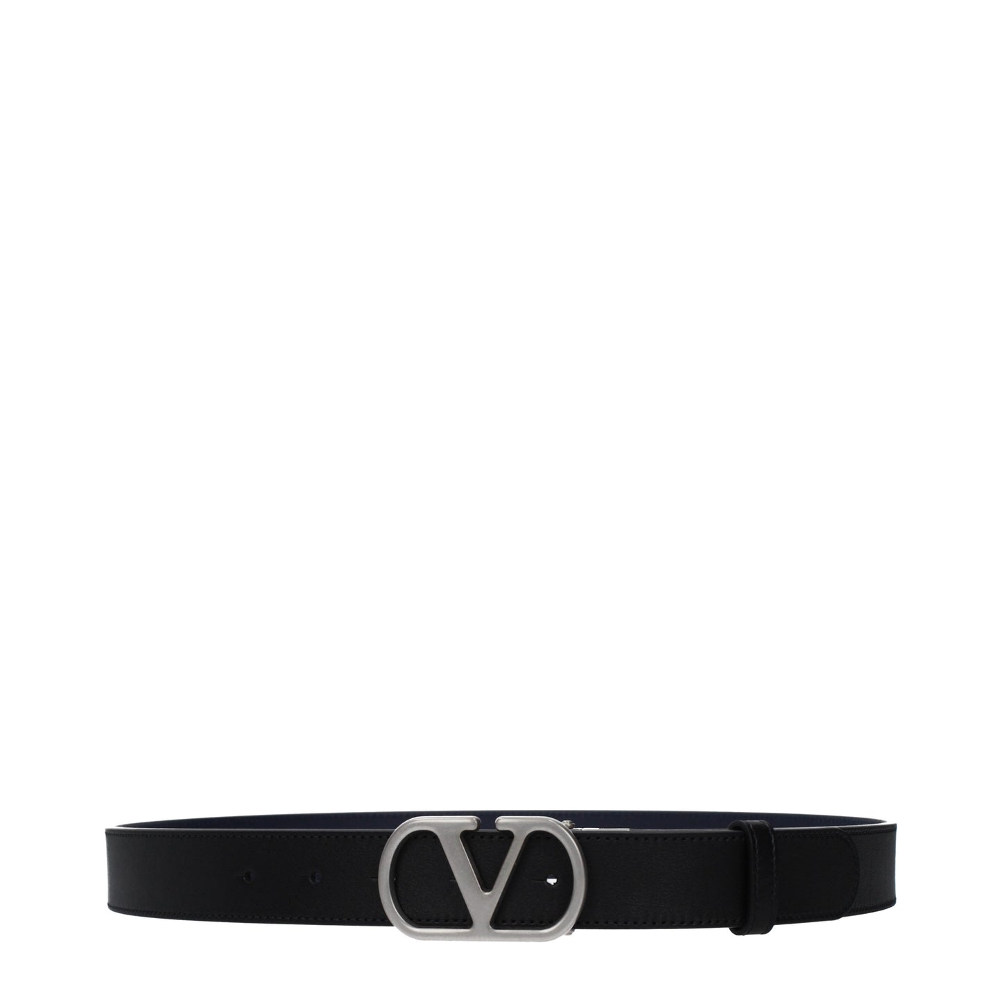 Valentino Garavani Belts Men Leather Black/Blue