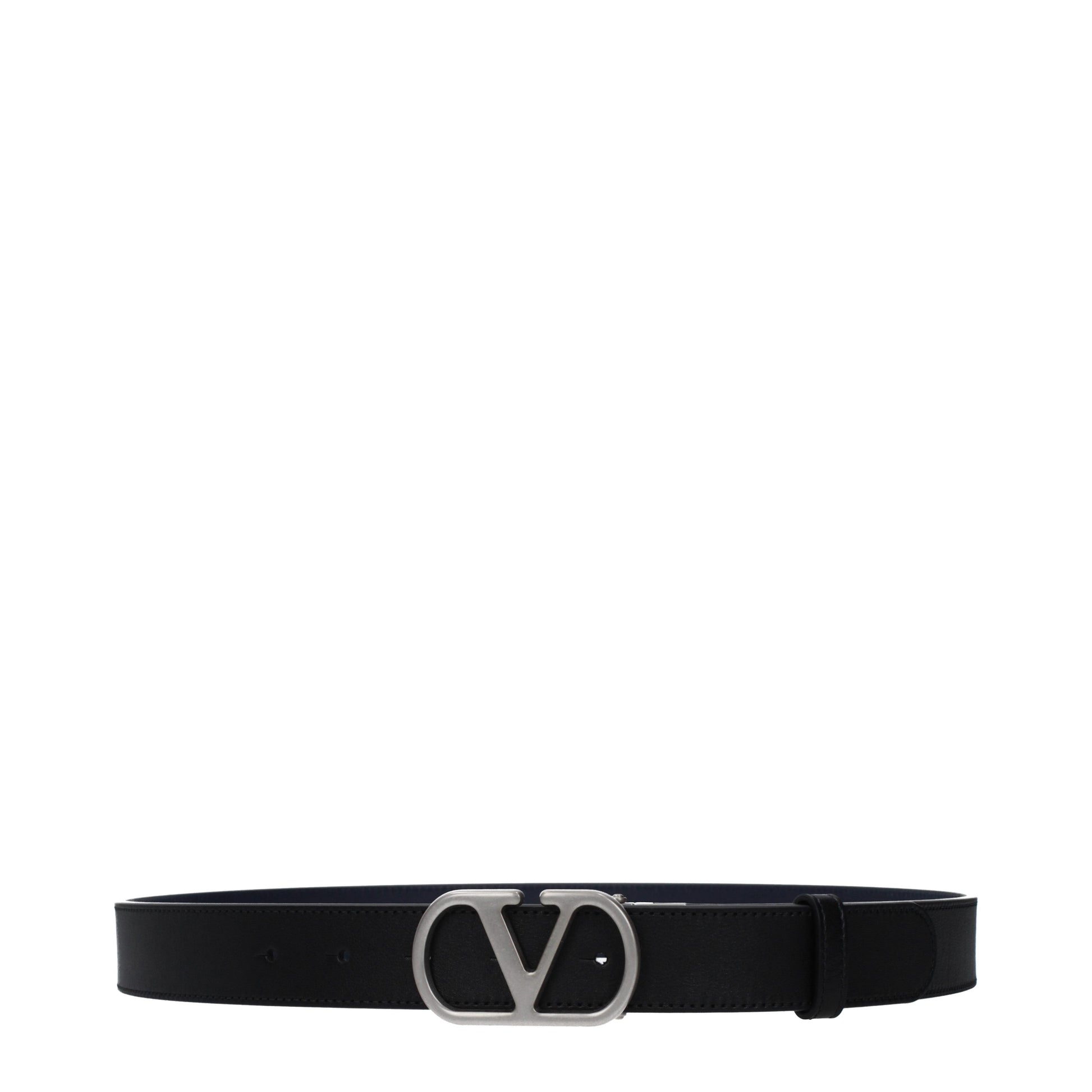 Valentino Garavani Belts Men Leather Black/Blue