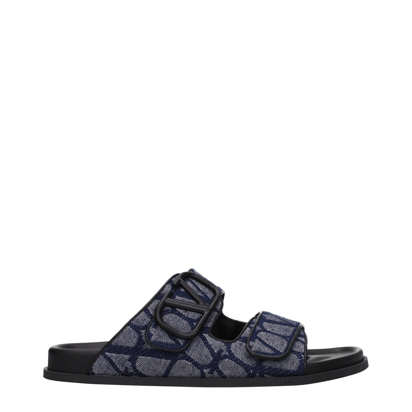 Valentino Garavani Sandals & Slippers Men Fabric  Blue/Black