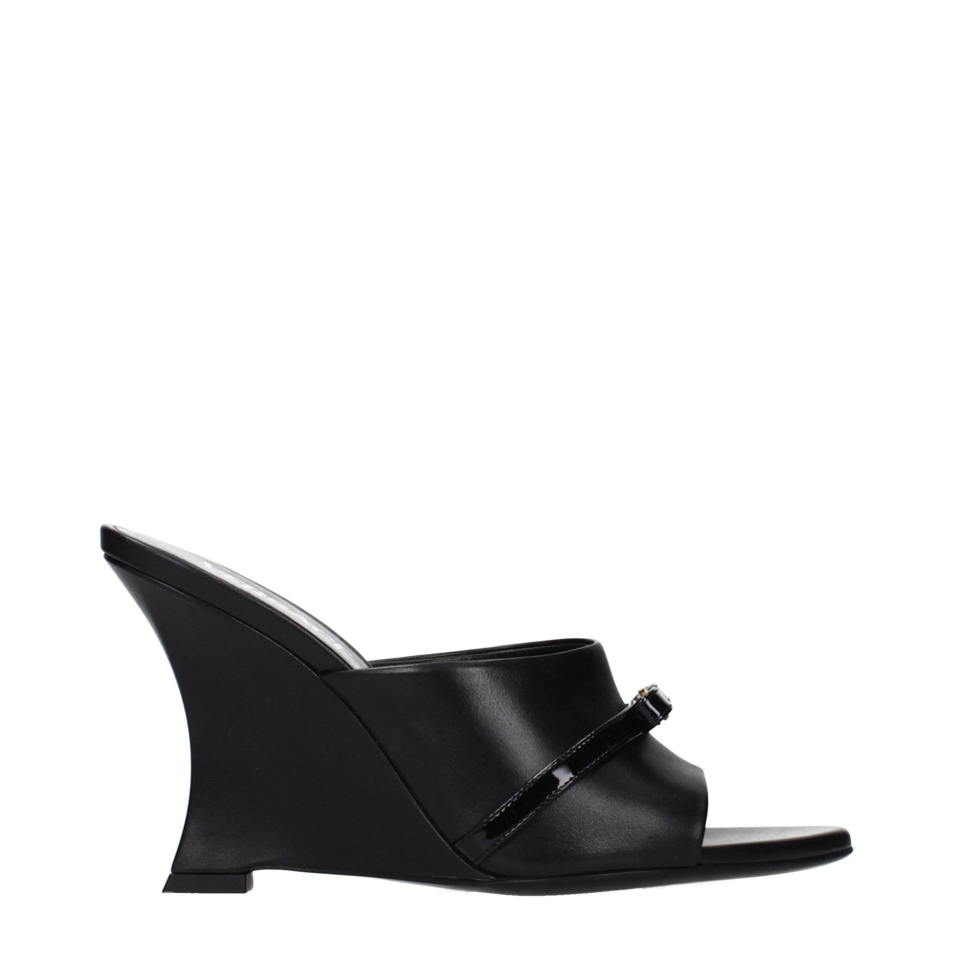 Versace Wedges Women Leather Black