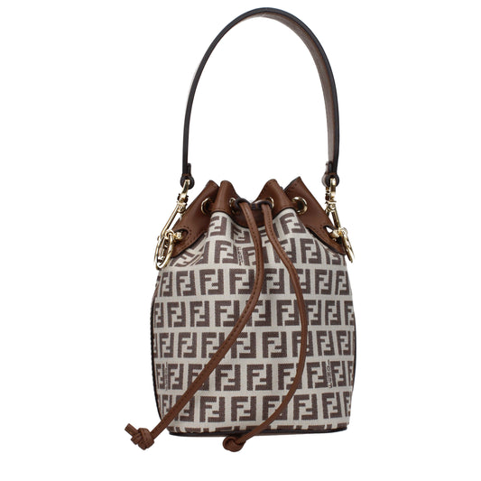 Fendi Handbags Women Fabric  Beige/Gianduja