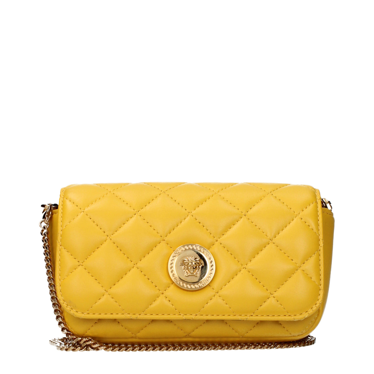 Versace Crossbody Bags Women Leather Yellow/Marigold