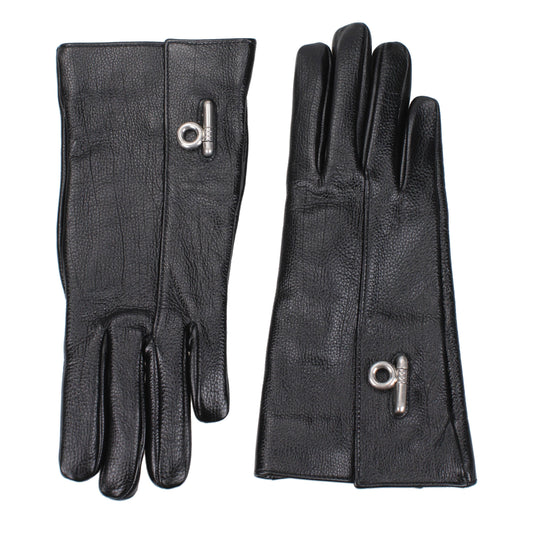 Burberry Gloves Women Leather Black