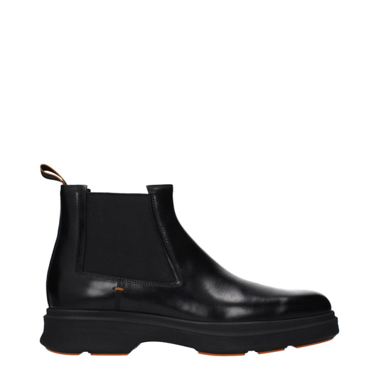 Santoni Ankle Boots Men Leather Black