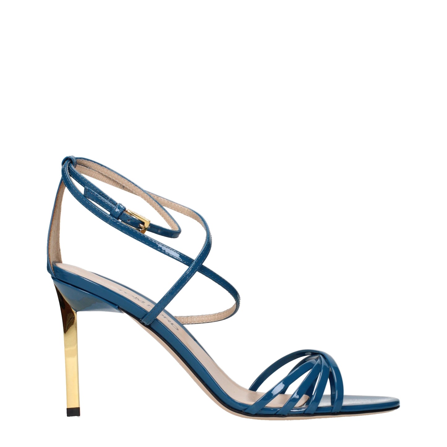 Tom Ford Sandals Women Patent Leather Blue/Turquoise