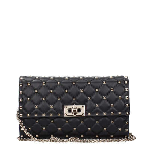 Valentino Garavani Clutches Women Leather Black