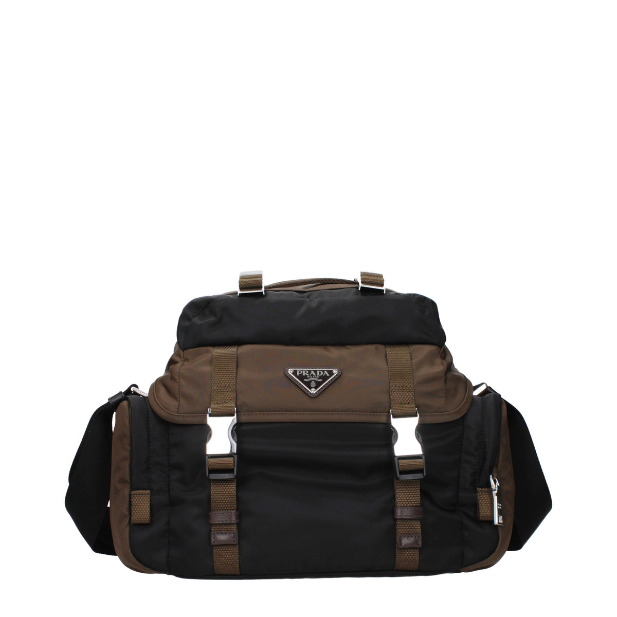 Prada Crossbody Bags Men Fabric  Black/Burnt