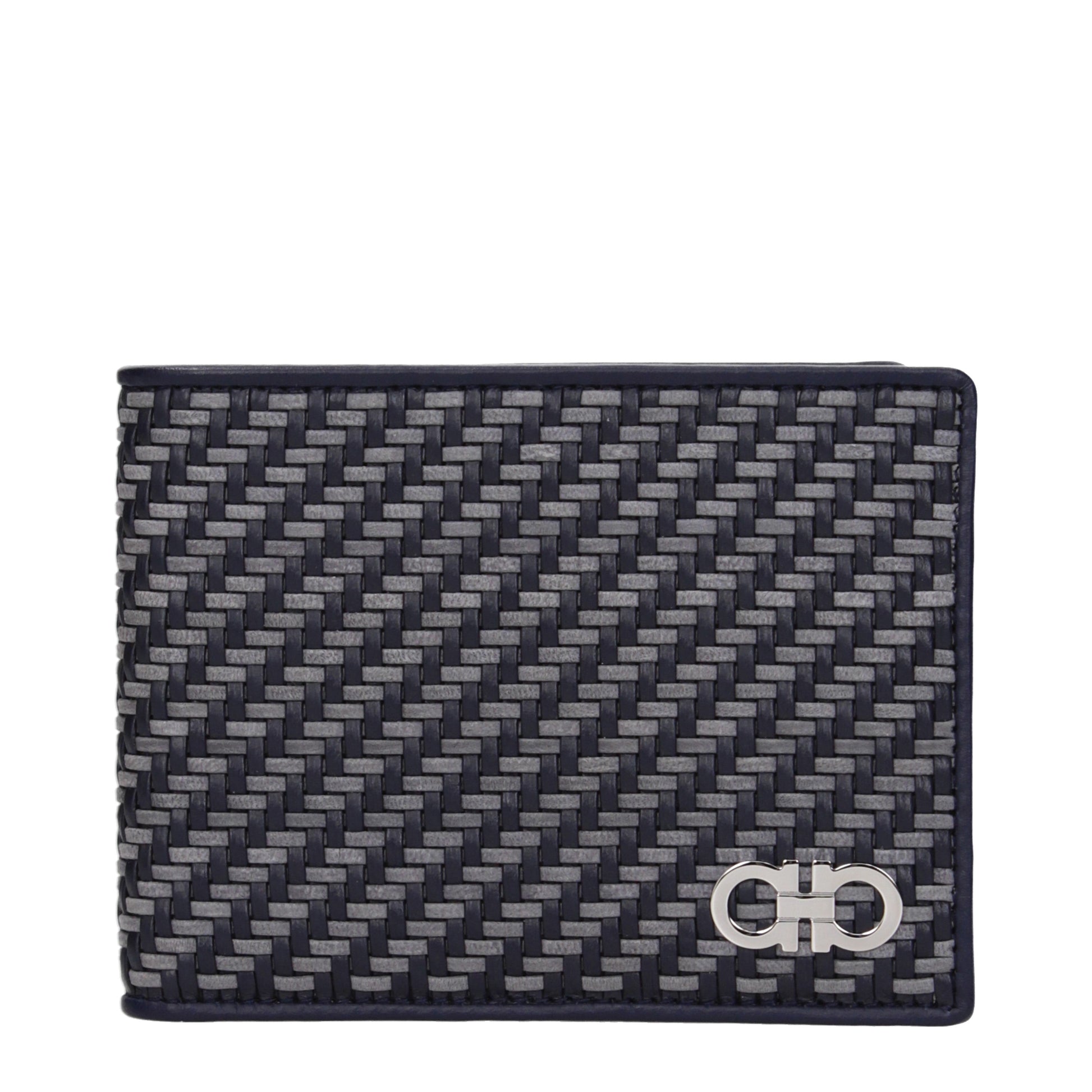 Salvatore Ferragamo Wallets Men Leather Blue/Grey