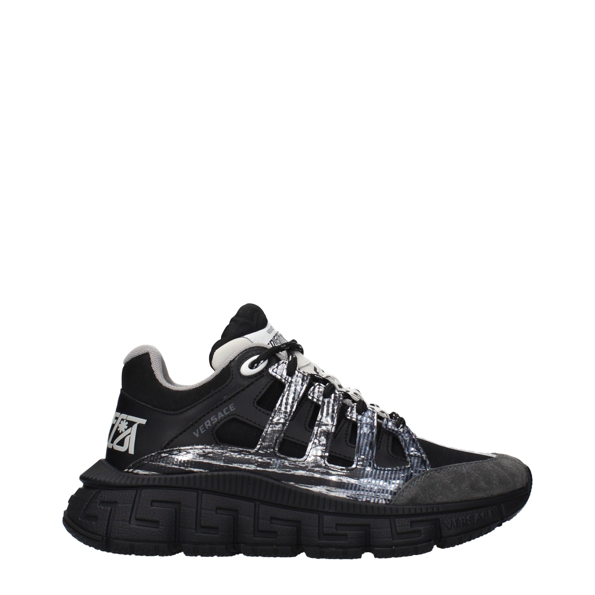 Versace Sneakers Women Fabric  Black/Dark Grey