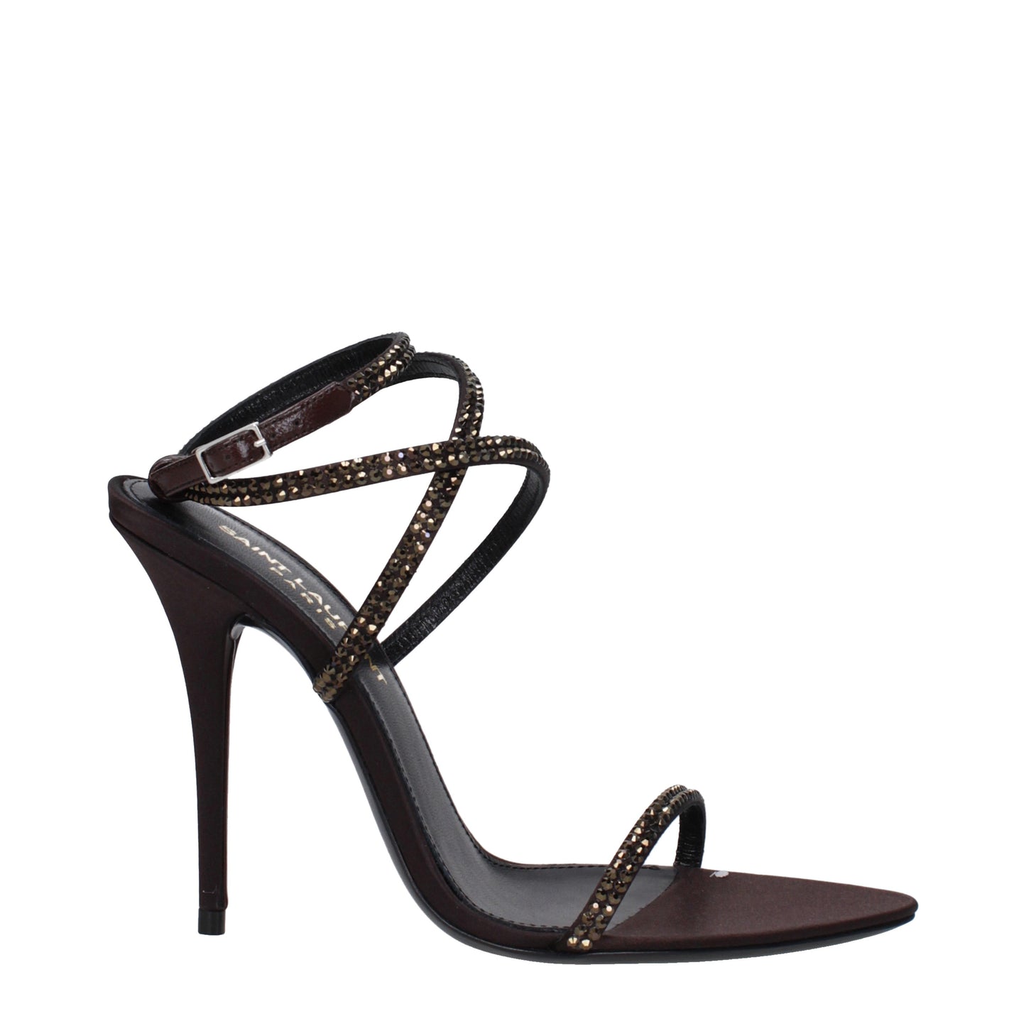 Saint Laurent Women's Sandals in Rhinestone Brown/Dark Brown