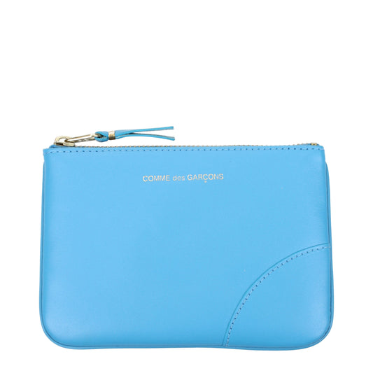 Comme des Garçon Coin Purses Women Leather Blue/Light Blue