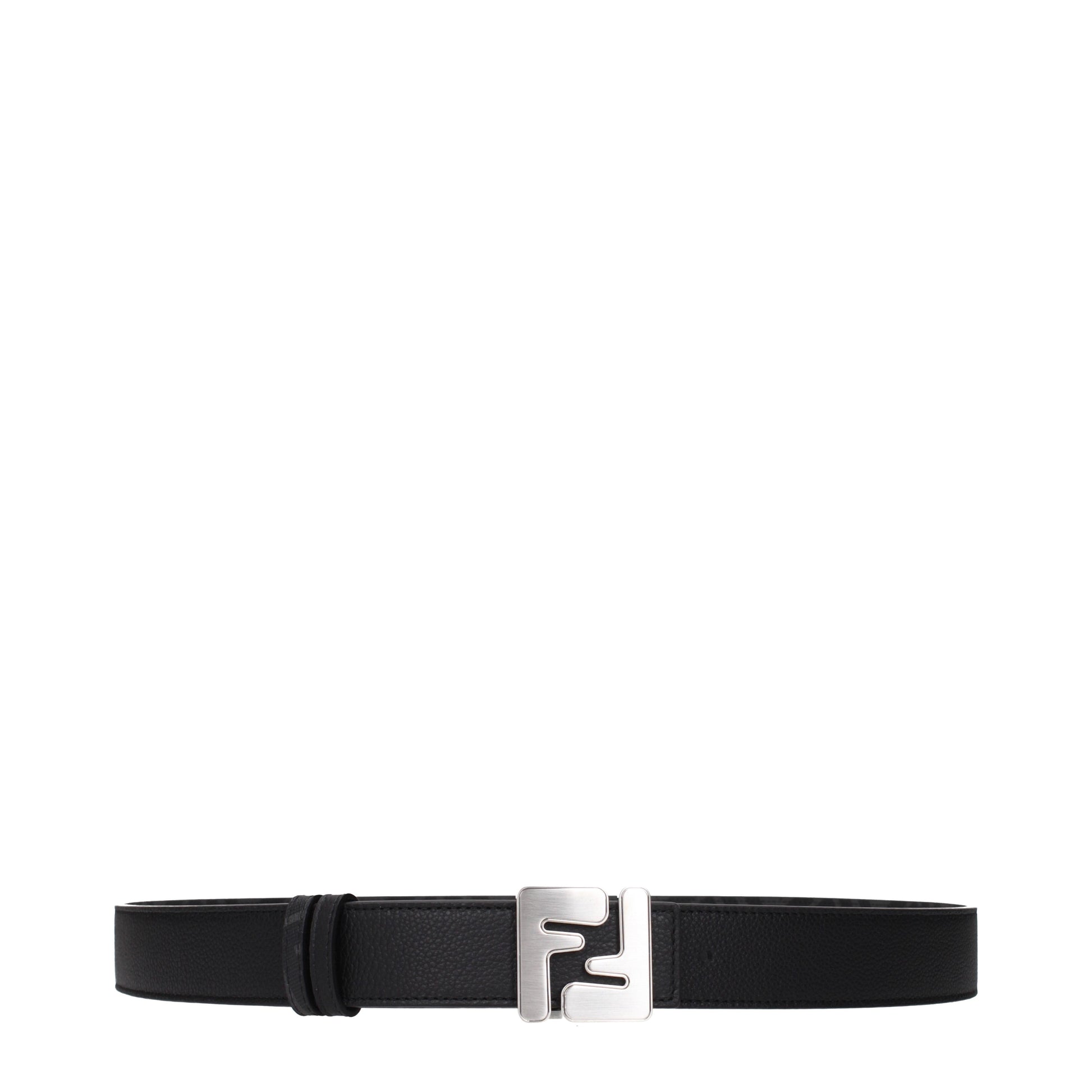 Fendi Belts Men Leather Black/Grey