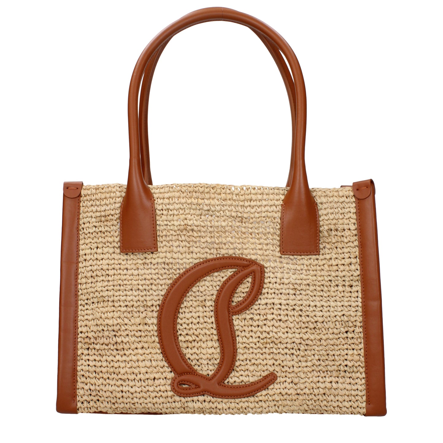 Louboutin Shoulder Bags Women Raffia Beige/Leather