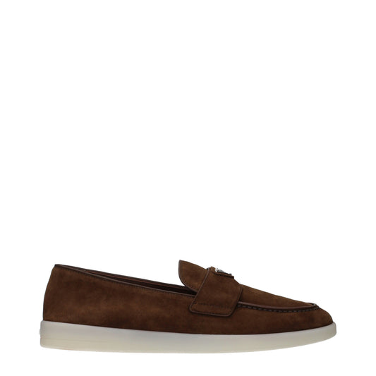 Prada Loafers Men Suede Brown/Cocoa