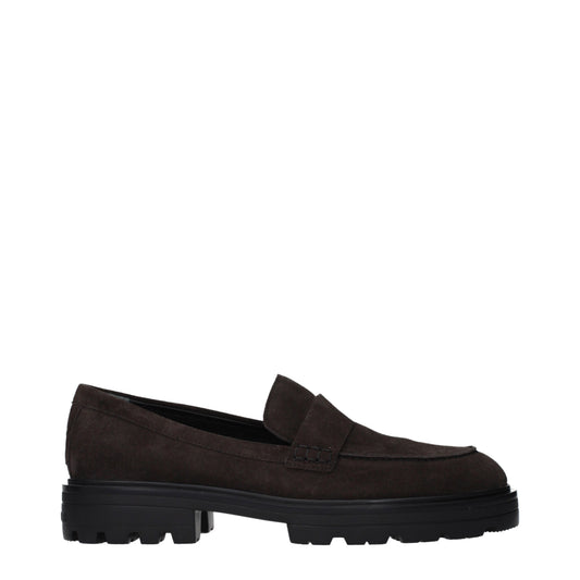 Hogan Loafers Men Suede Brown