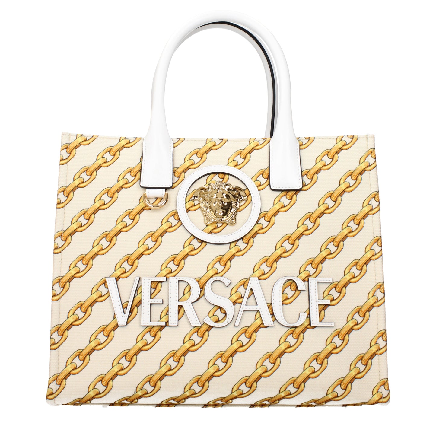Versace Handbags Women Fabric  Beige/Porcelain