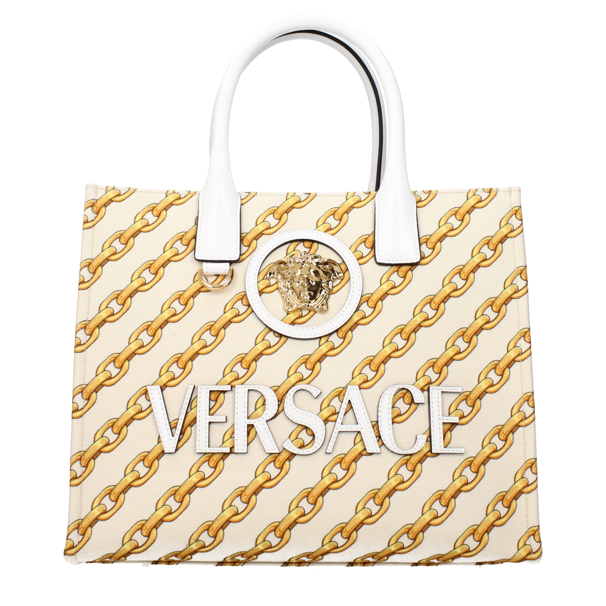 Versace Handbags Women Fabric  Beige/Porcelain