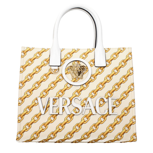 Versace Handbags Women Fabric  Beige/Porcelain