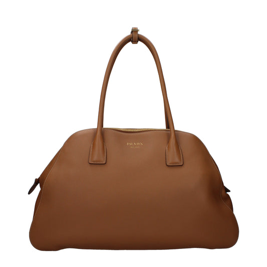 Prada Shoulder Bags Women Leather Brown/Caramel