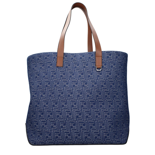 Fendi Shoulder Bags Men Fabric  Blue/Hazelnut