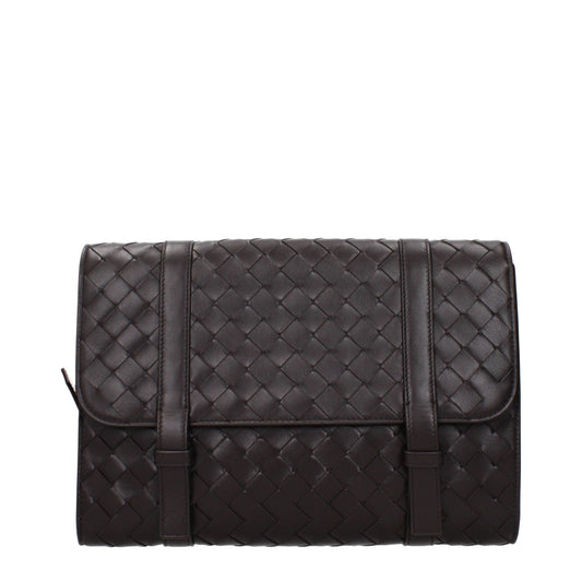 Bottega Veneta Men's Crossbody Bags Leather Chocolate