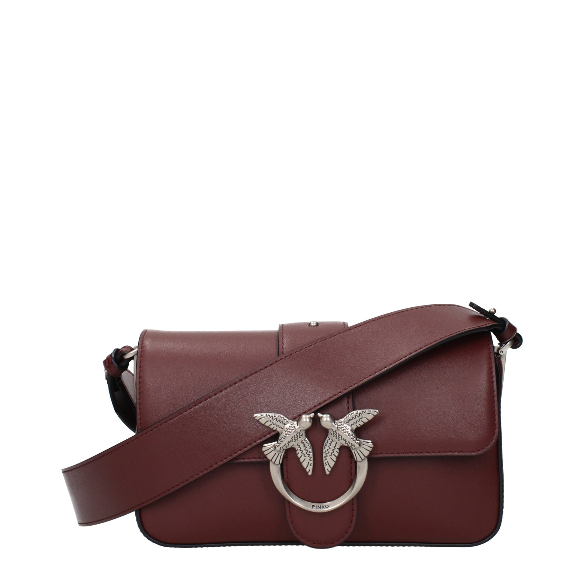 Pinko Crossbody Bags Women Leather Red/Burgundy
