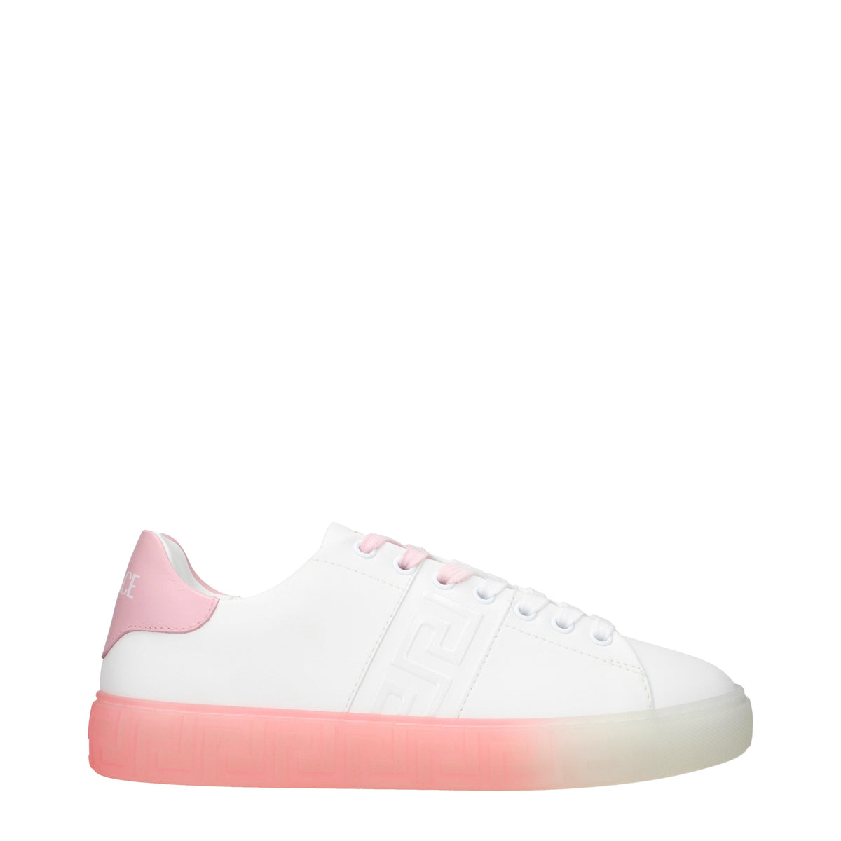 Versace Sneakers Women Leather White/Pastel Pink