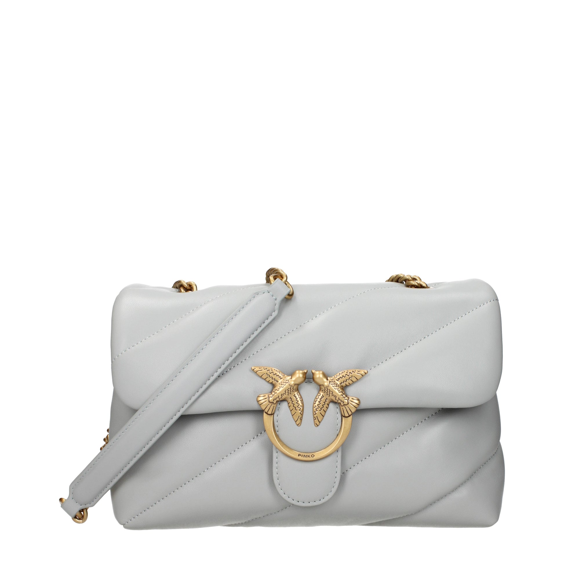 Pinko Crossbody Bags Women Leather Gray/Pearl Grey