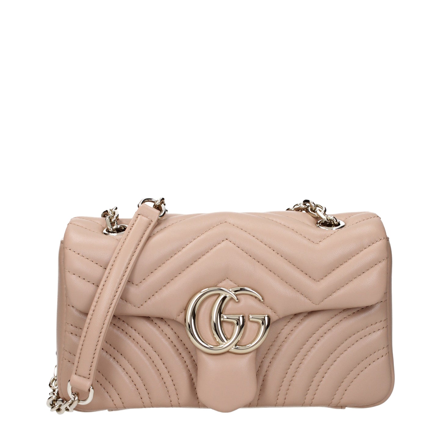 Gucci Shoulder Bags Women Leather Beige/Pink