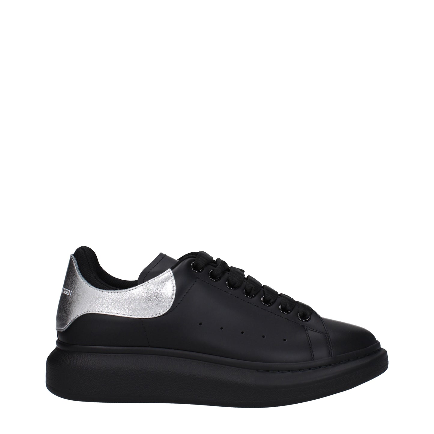 Alexander McQueen Men's Sneakers in Leather Black/Silver