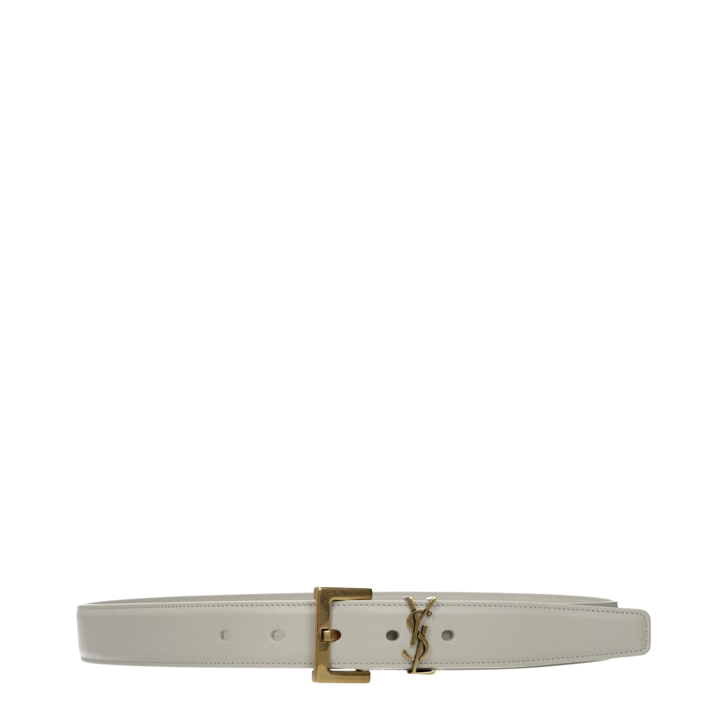Saint Laurent Belts Women Leather Beige/Light Cream