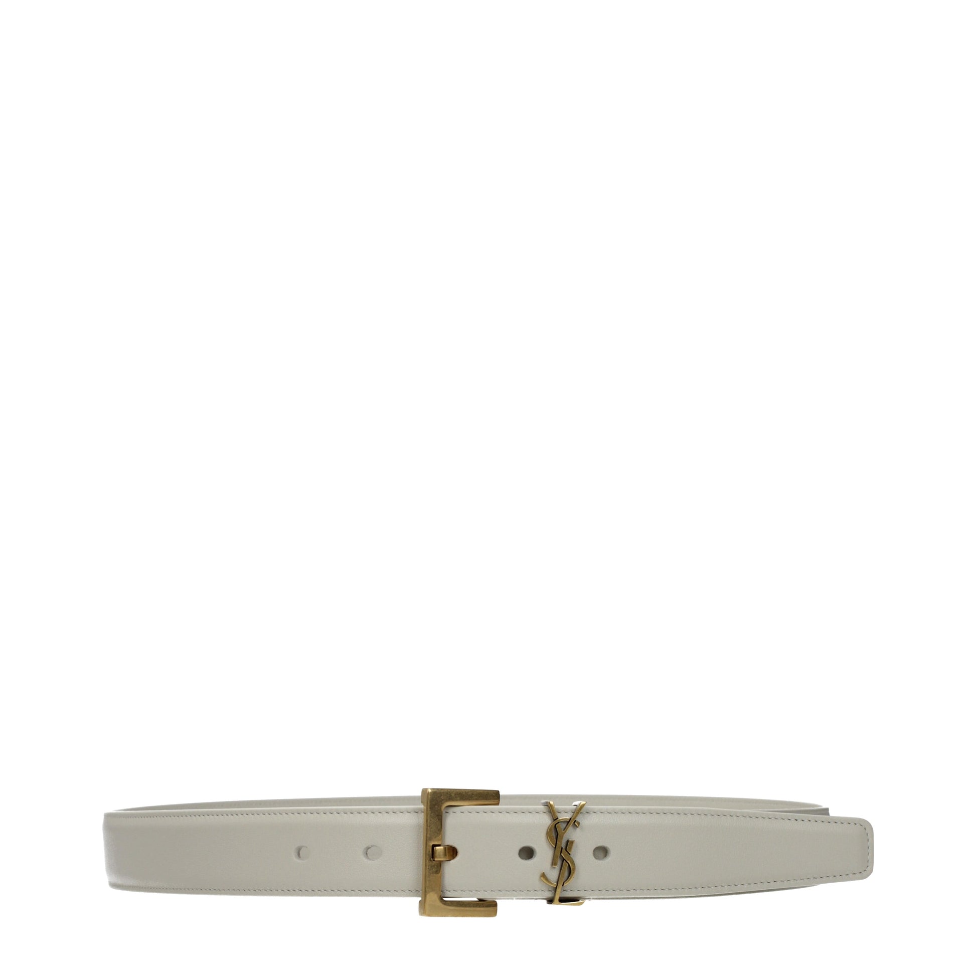 Saint Laurent Belts Women Leather Beige/Light Cream