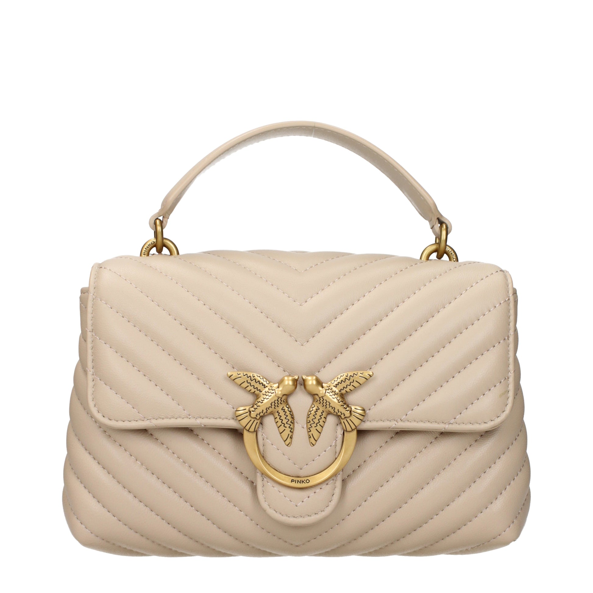 Pinko Handbags Women Leather Beige
