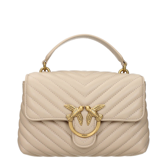 Pinko Handbags Women Leather Beige