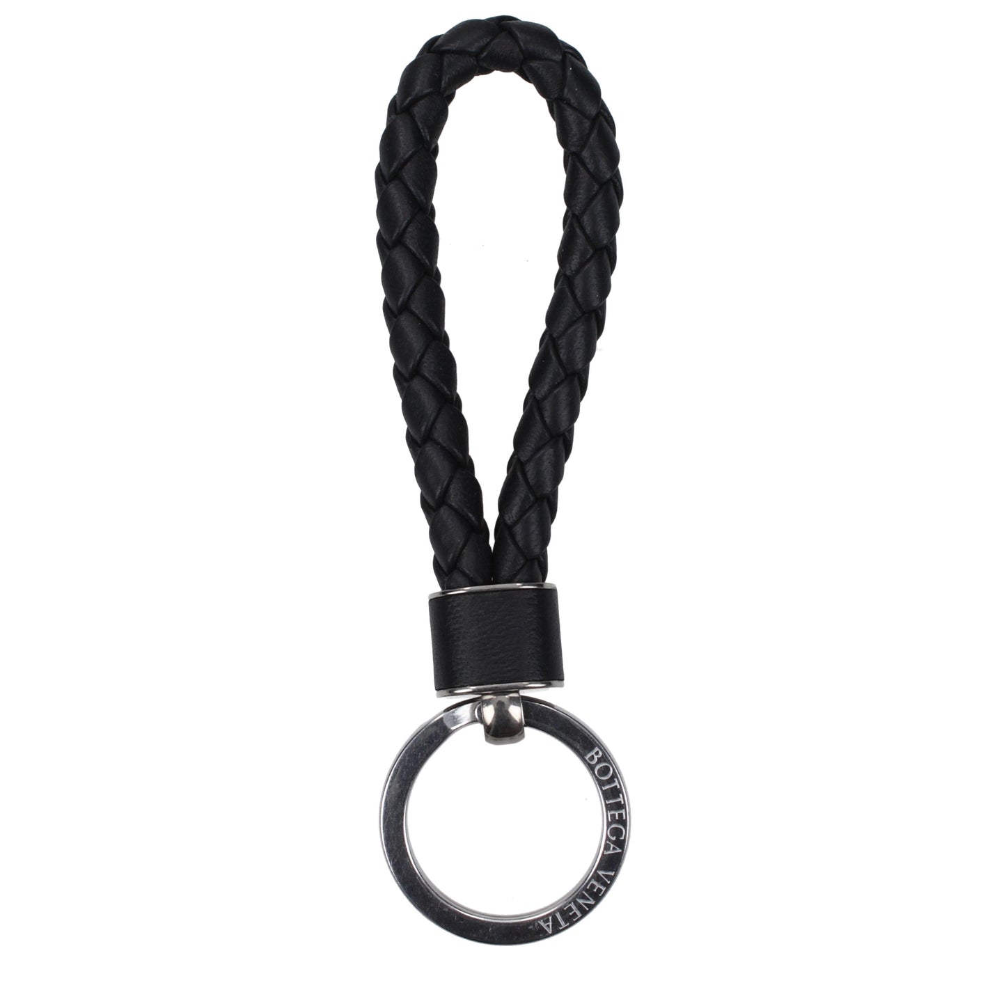 Bottega Veneta Keychain Men Leather Black