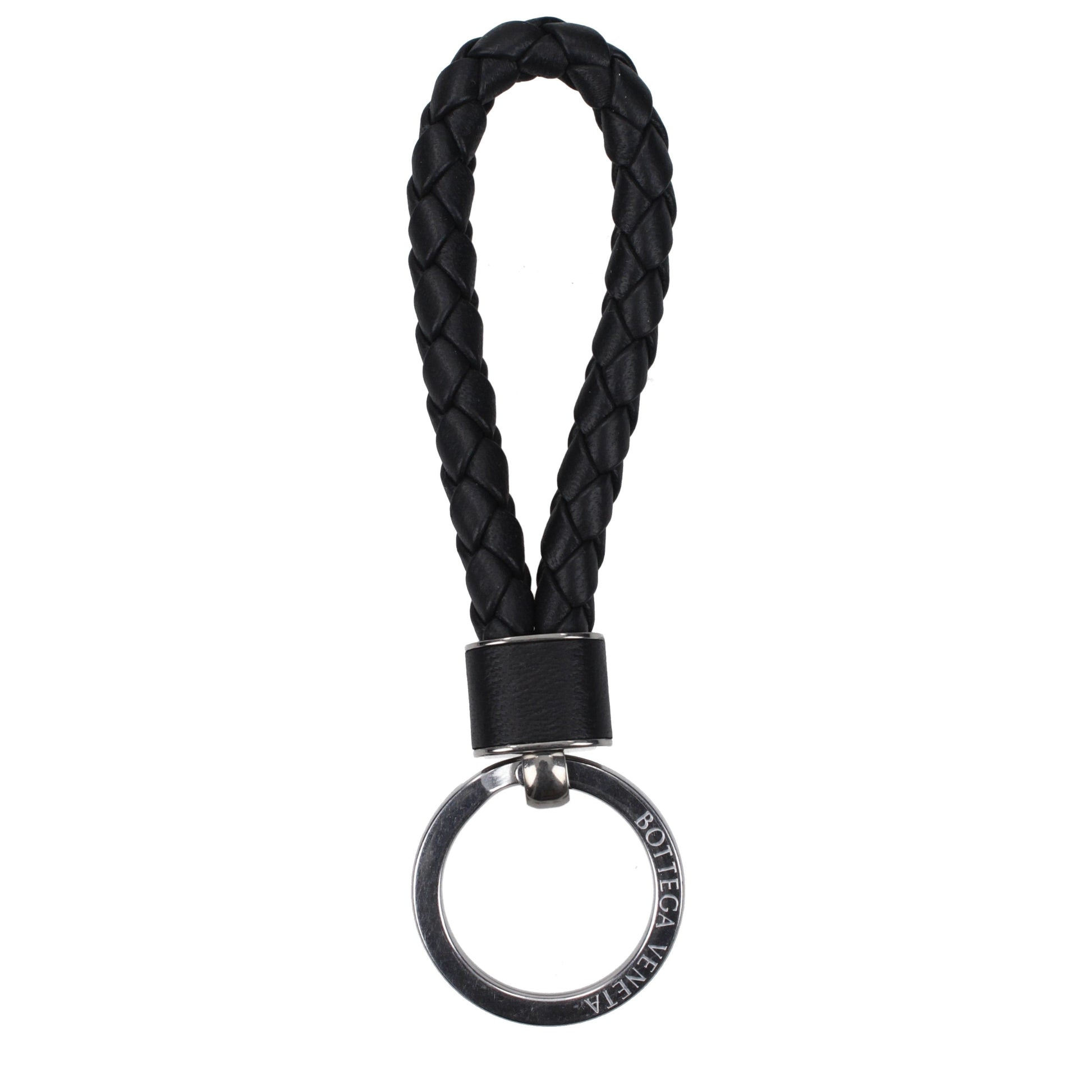 Bottega Veneta Keychain Men Leather Black