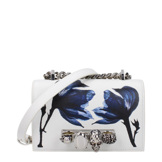 Alexander McQueen Crossbody Bags Women Leather White/Blue