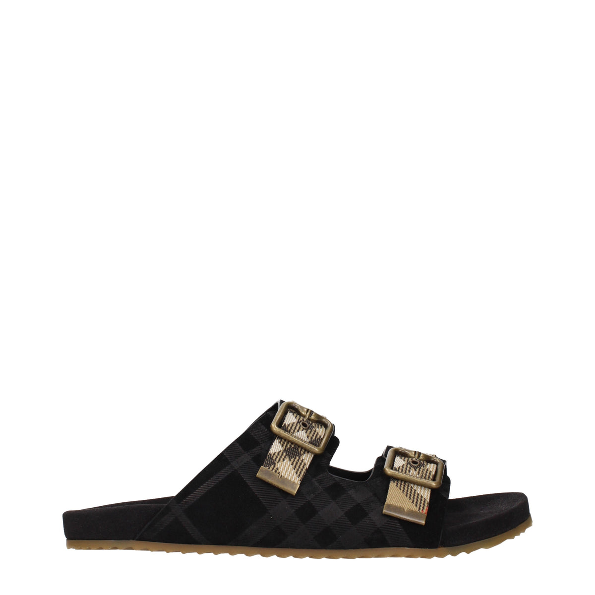 Burberry Slippers and Clogs Men Suede Black/Beige