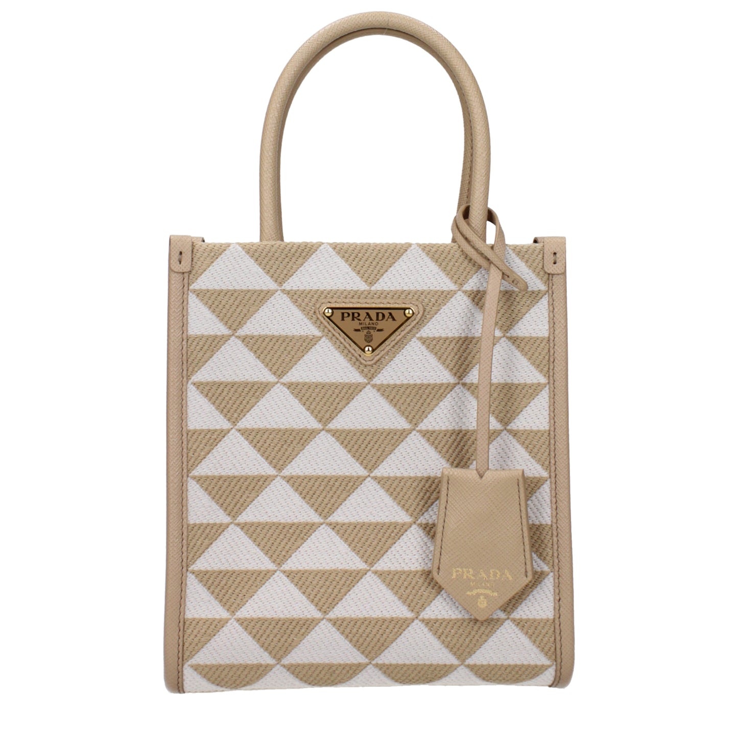 Prada Handbags Women Fabric  Beige/Talc