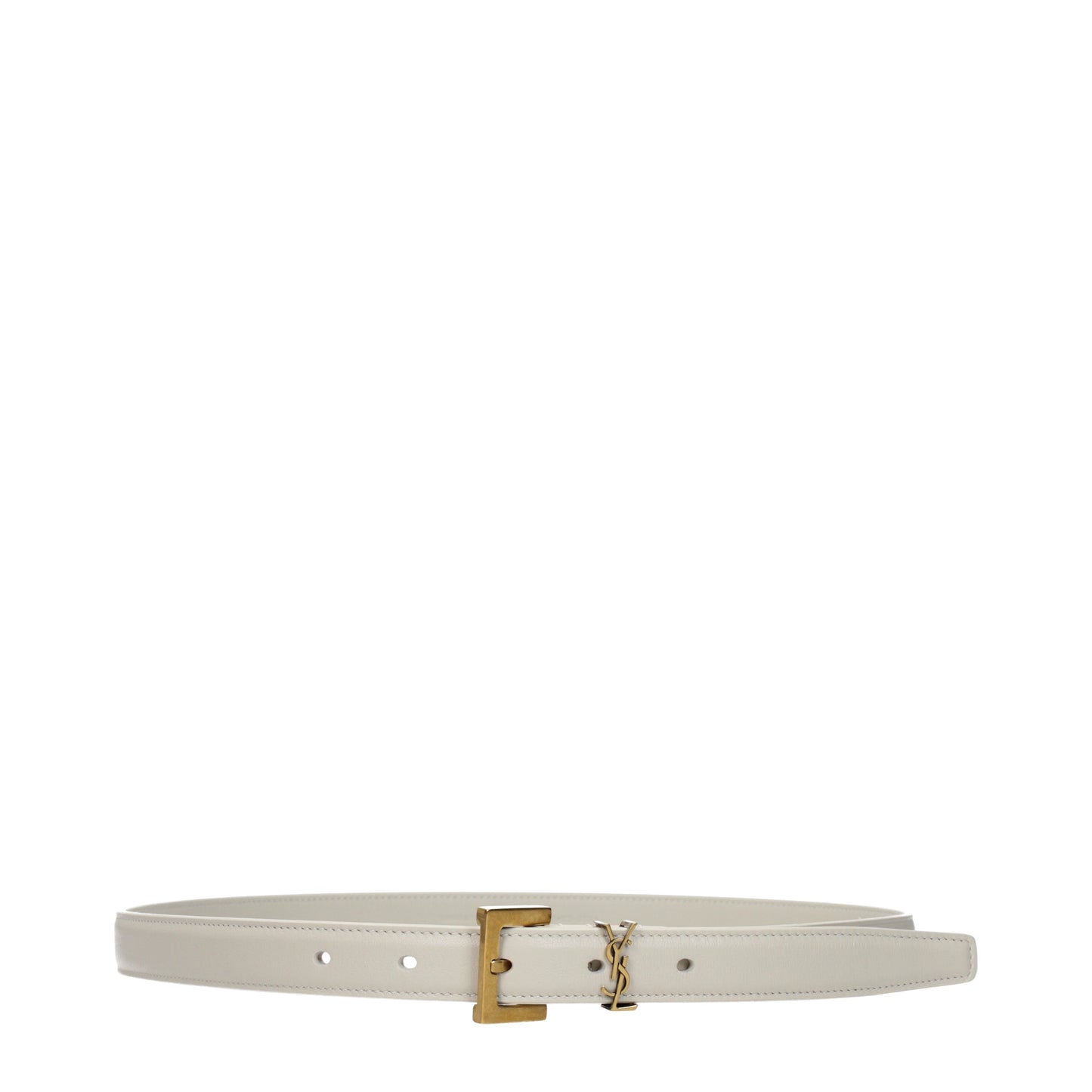 Saint Laurent Belts Women Leather Beige/Cream