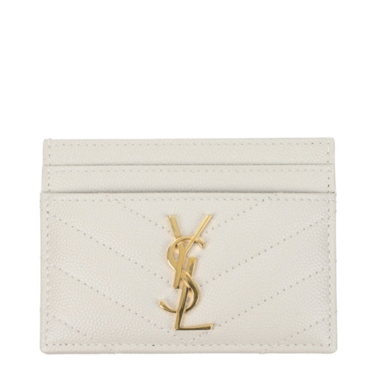 Saint Laurent Document Holders Women Leather Beige