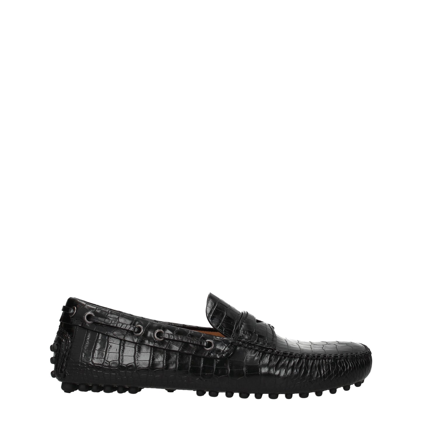 Car Shoe Men's Loafers in Leather Black