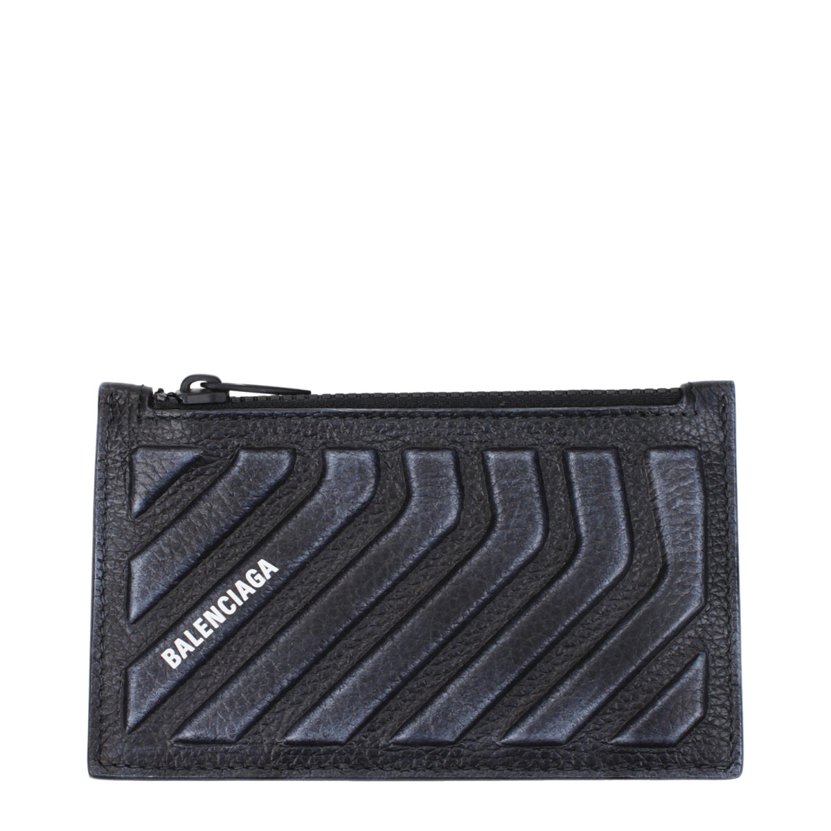 Balenciaga Coin Purses Men Leather Black/Dark Grey