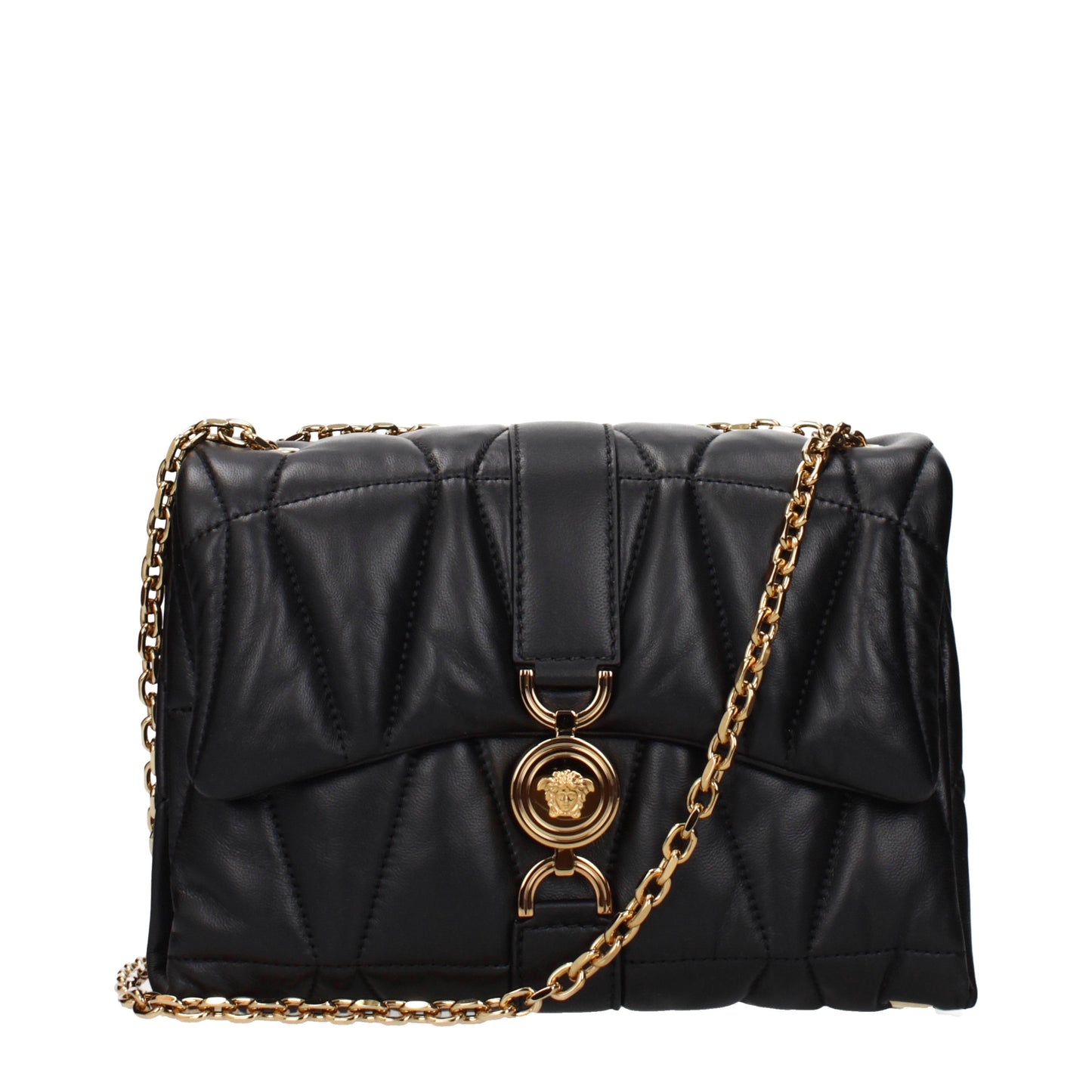 Versace Shoulder Bags Women Leather Black