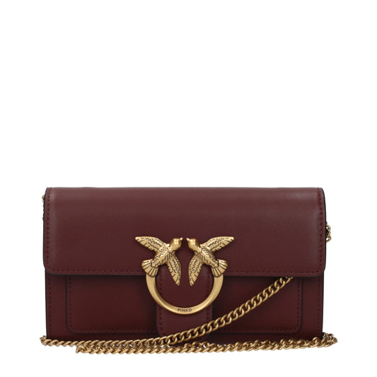 Pinko Clutches Women Leather Red/Burgundy