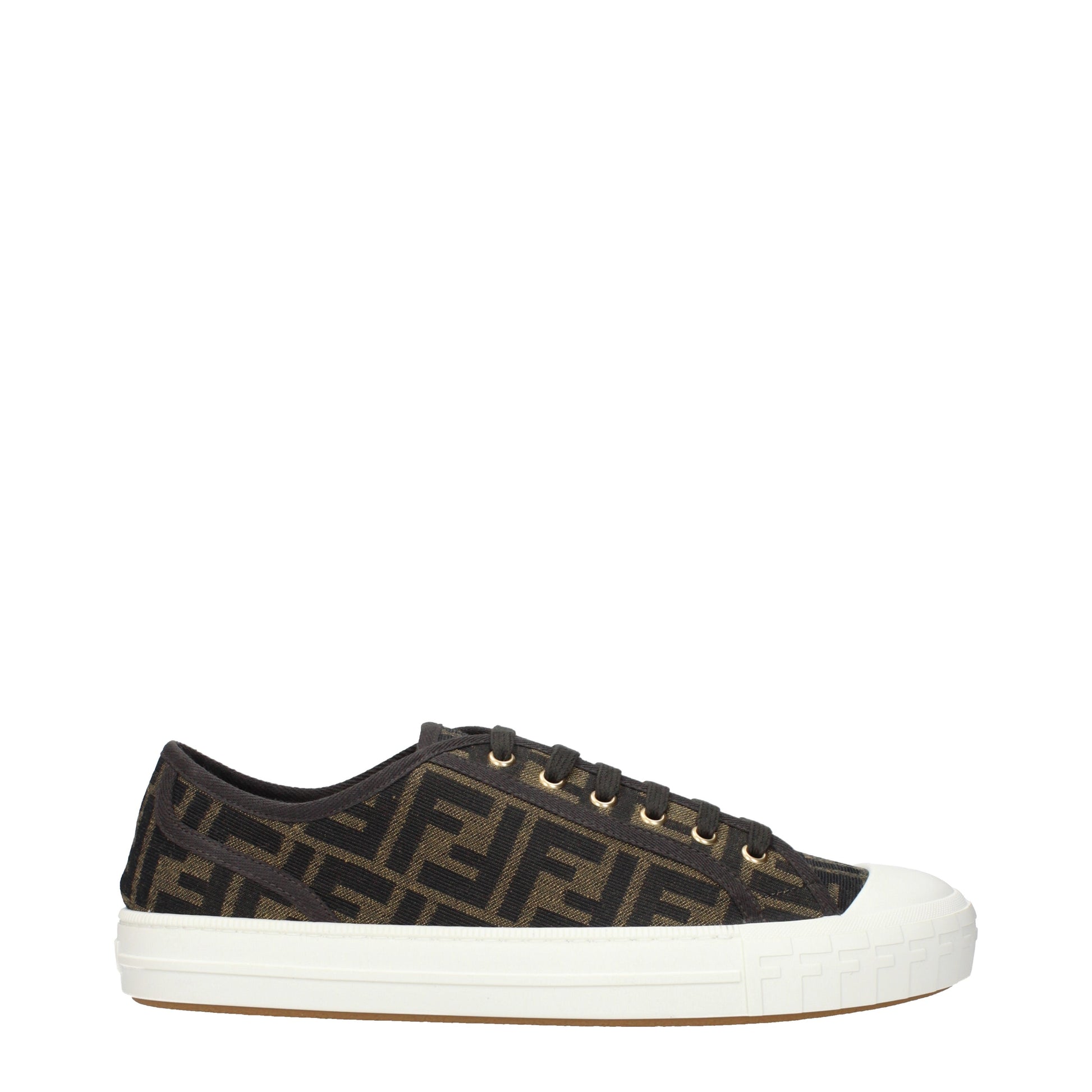 Fendi Sneakers Men Fabric  Brown/Tobacco
