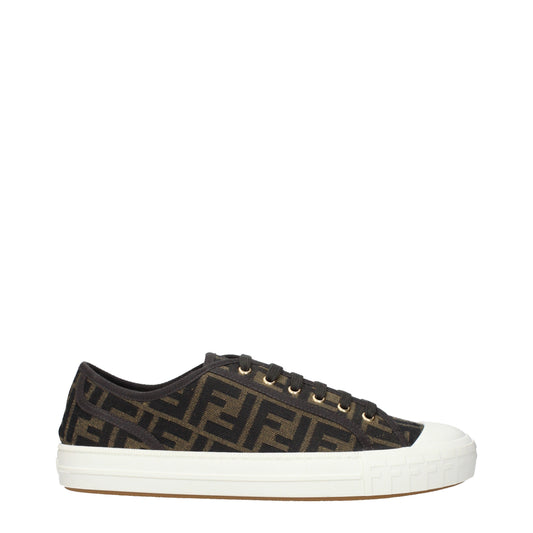 Fendi Sneakers Men Fabric  Brown/Tobacco
