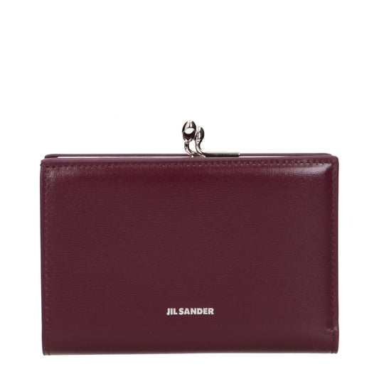 Jil Sander Wallets Women Leather Red/Dark Orchid