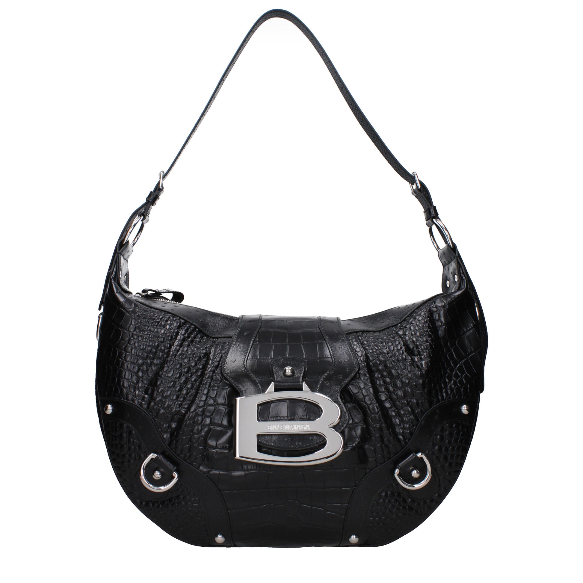 Balenciaga Shoulder Bags Women Leather Black
