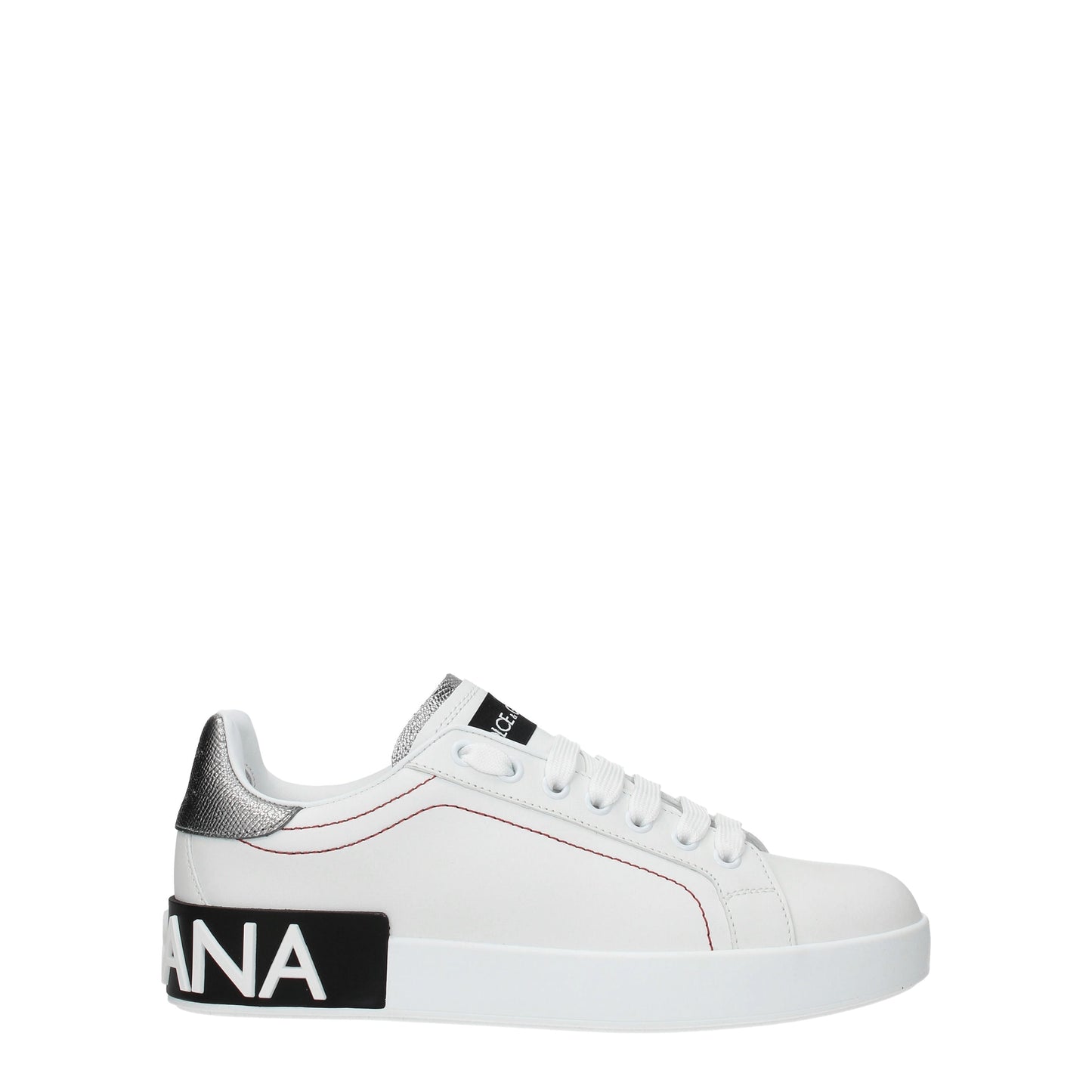 Dolce&Gabbana Women's Sneakers in Leather White/Silver